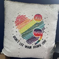 Hand-knit Motivational Pillow