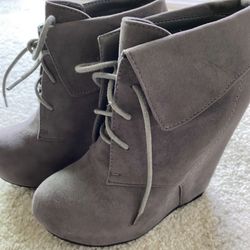 Platform Gray Booties