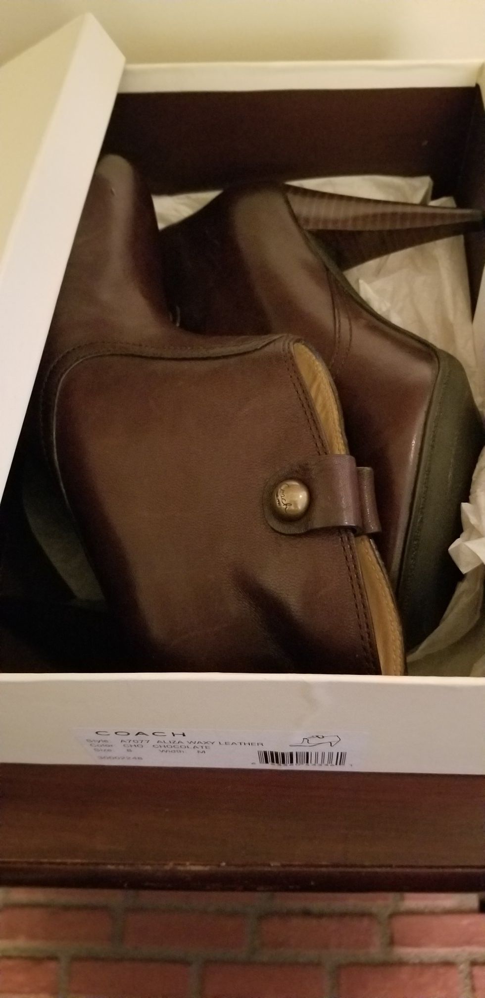 NIB Coach Leather Booties, Sz 8M