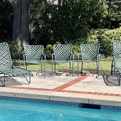 Vintage Brown Jordan Tamiami Poolside Patio Set – Mid Century Modern Outdoor Furniture 