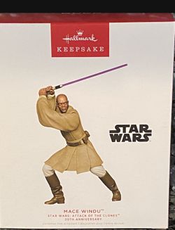New 2022 Hallmark Keepsake Star Wars Mace Windu Attack Of The Clones 20th Anniversary