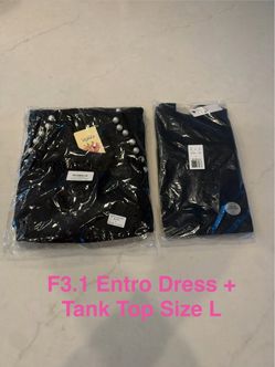 entro Black Mini Dress with Pearl Trim + Express tank top both Large smoke free