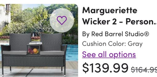Two person patio chair, set with table