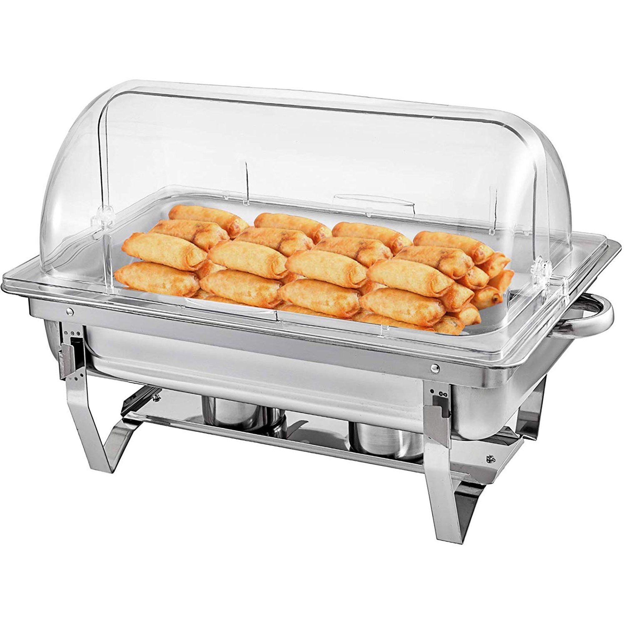 NEW 6 Pack Chafing Dish Cover Clear 21" x 13" x 6.7" Full Size Roll Top
