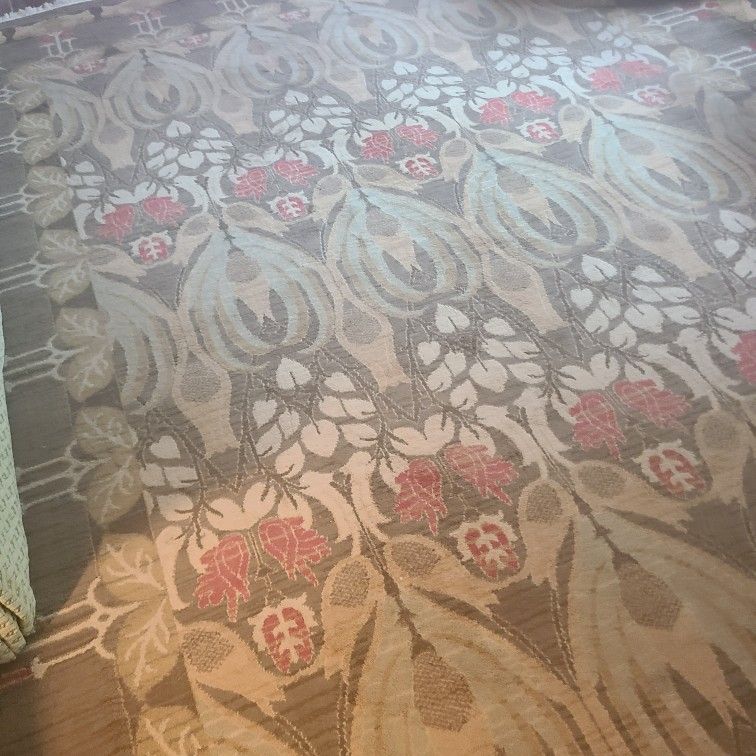 9 x 12 William Morris MCM olive brown rug mid Century Rectangle