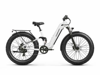 PuckiPuppy - Boxer ST Ebike - White - 20Ah Battery, 80 mile range, Full Suspension