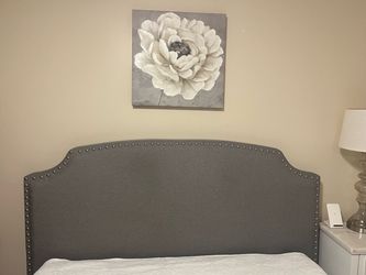 Gray full size headboard