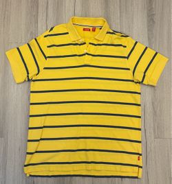 IZOD Yellow Striped Short Sleeve Polo Shirt