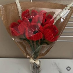 Flowers with glass base