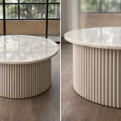 Real Marble Round Coffee Table