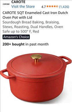 Carote 5QT Enameled Cast Iron Dutch Oven