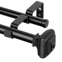 Black Double Curtain Rod 32-58”