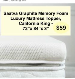 3” CA KING Memory Foam Mattress Topper, 3" Memory Foam Layer Pressure-Relieving Memory Foam, Enhanced Comfort & Cooling, Helps Reduce Motion Transfer,