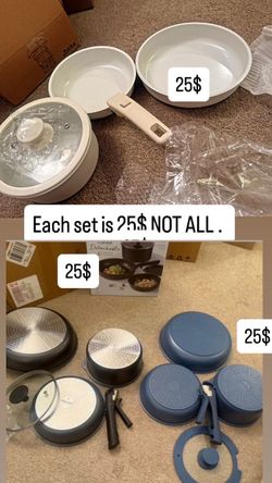 3 Pots And Pans, ceramic Including Detachable Handle Soup Pot, Frying Pan, Non-stick Pan, Pots and Pans Set Non Stick, Ceramic Cookware Set Detachable