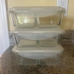 3 Glass Meal Prep Containers