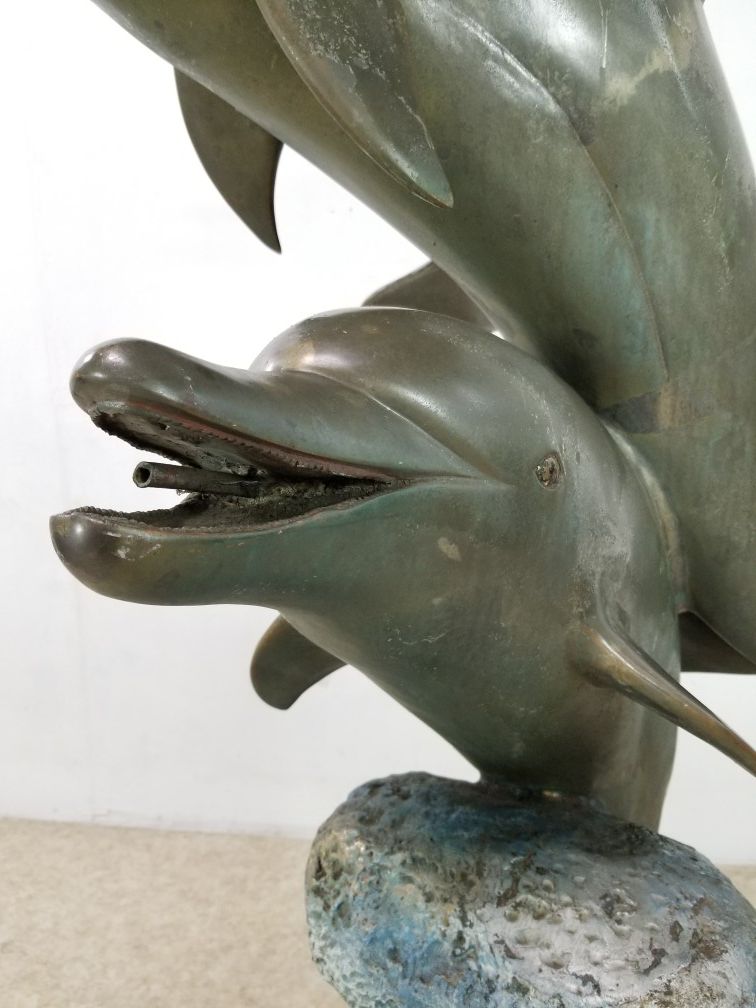 monumental bronze Dolphins water fountain
