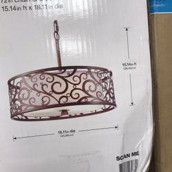 Carousel 3 light Burmish Gold pendant with frosted glass