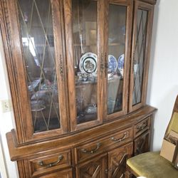 China Cabinet with Side Bar Cabinet