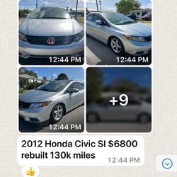 2012 Honda Civic SI (NOT AUTHOMATIC IS STICK SHIFT 