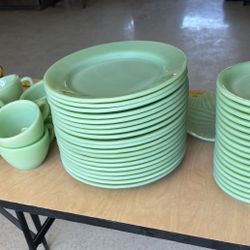 Fire king Jadeite Green 49 Pieces