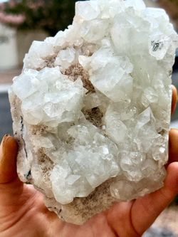 Natural Clear Apophyllite Crystal Cluster with Stilbite | Large Zeolite Mineral Specimen