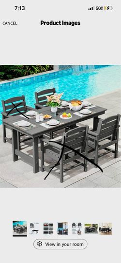 Patio dining table and two chairs