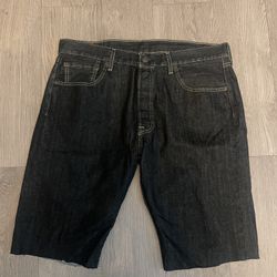 Black Levi's 501 denim shorts