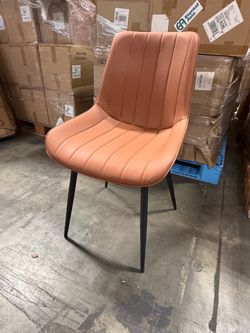New Dining Room Chair PU Leather Seat with Metal Legs Backrest for Living Room Reception Chair