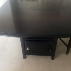 Kitchen Table With Wine Glass Holder Compartment 