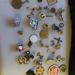 Smaller Group Of Pretty Good Quality, Looking Pins, Charms, Etc. Group A2
