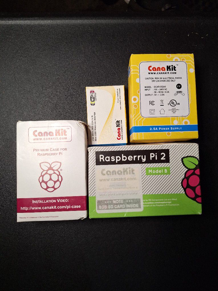 RASPBERRY PI 2  MODEL B MINI COMPUTER, CASE, AC ADAPTER, & WIRELESS ADAPTER (BRAND NEW EVERYTHING, ONLY $50)