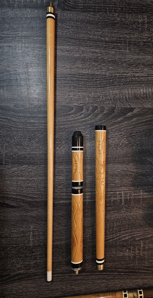 3-Piece Wood Pool Cue Billiard Heavy Stick