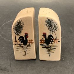 MCM Ceramic Salt & Pepper Shakers featuring roosters , Japan
