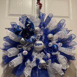 Dodgers Christmas Wreath