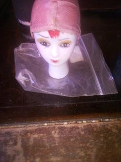 Antique Hand Painted Porcelain Doll Head