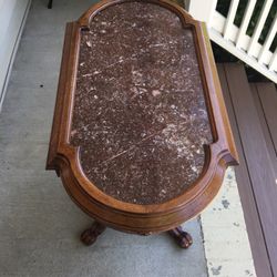 VICTORIAN WALNUT MARBLE TOP TABLE