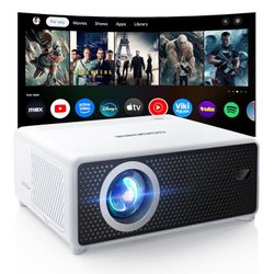 GOODEE Mini Smart Projector with WiFi and Bluetooth - Compatible with Netflix/YouTube/PrimeVideo, Electric Focus & Keystone, Short Throw Portable Vide