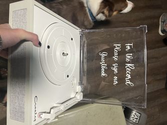 Record player for wedding guestbook 