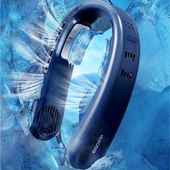 1S Cool Down 30°F Neck Fan with Double Semiconductor Coolers, 360° Surrounded Personal Fans Air Conditioner that Blow Cold Air, 8H lasting Portable Fa