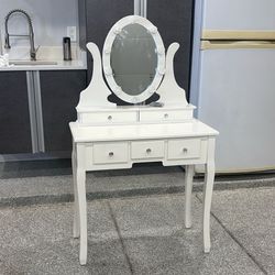 White Lit Vanity Set- No Stool