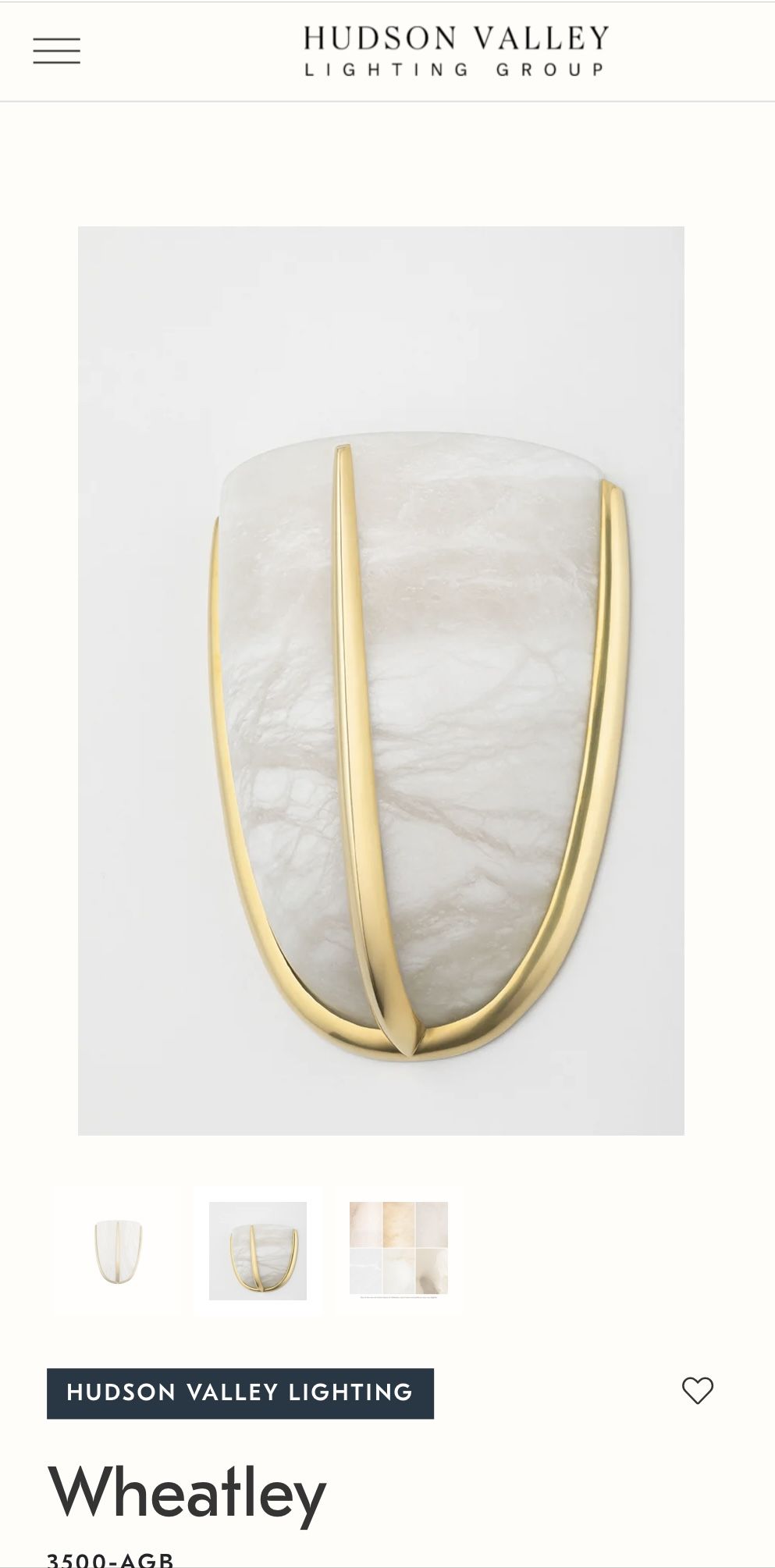 Hudson Valley Lighting 7” Wall Sconce 3500-AGB