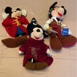 3 Mickey Mouse Disneyland Plushies (read desc.)