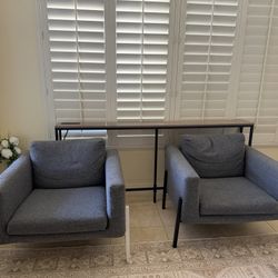 2 Grey Chairs And Narrow Table $150