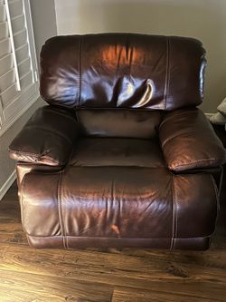 Dark Brown Leather Powered Reclining Chair