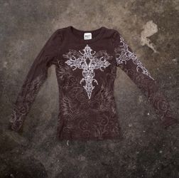 Vintage Y2K Women’s Cross Thermal Shirt