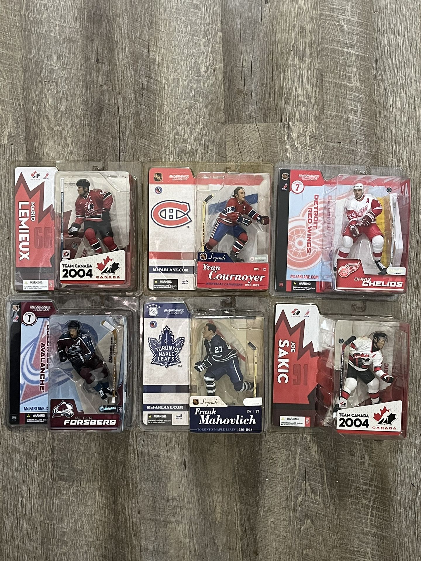 Series 1, 2, & 7 McFarlane SportsPicks - NHL - Mixed Figure Lot of 6 Vintage Y2K