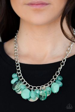 Treasure Shore - Green Necklace and Earring Set