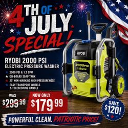 250th Anniversary Deal Ryobi Pressure Washer