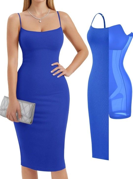 Women's Summer Shapewear Dress With Built-in Bra