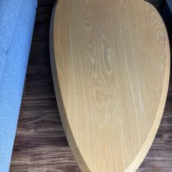 Designer Mid-Century Coffee Table – Sculptural Wood Top